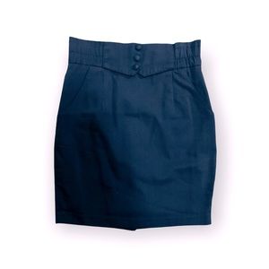 100% Silk Black Angelo Le Frica Pencil Skirt